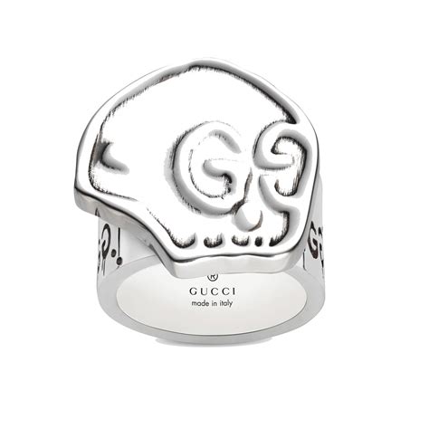 gucci ghost skull ring in silver|GUCCI .